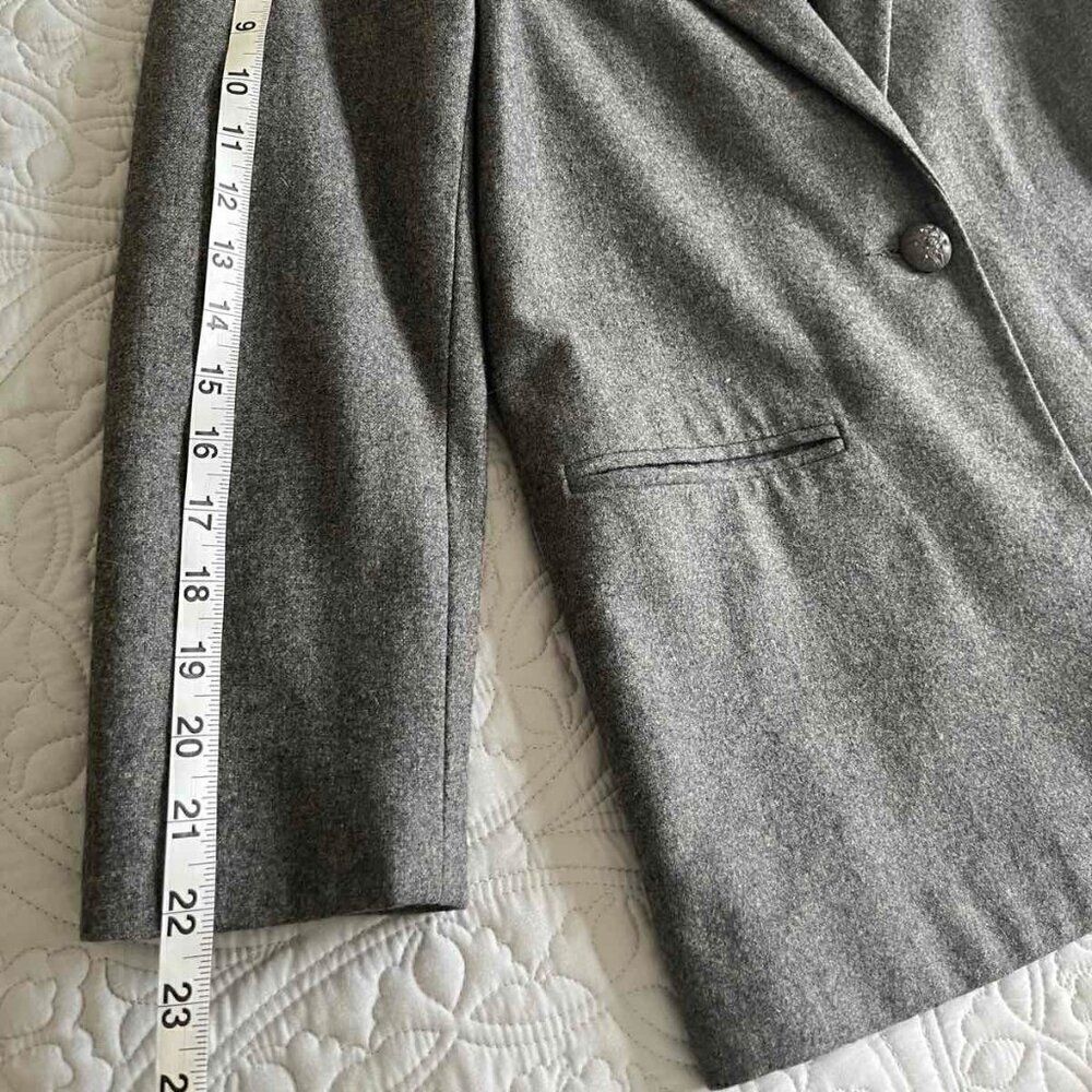 Sag Harbor Jacket Women's size 8P Grey Wool Blend Career Blazer One Button - Picture 8 of 11